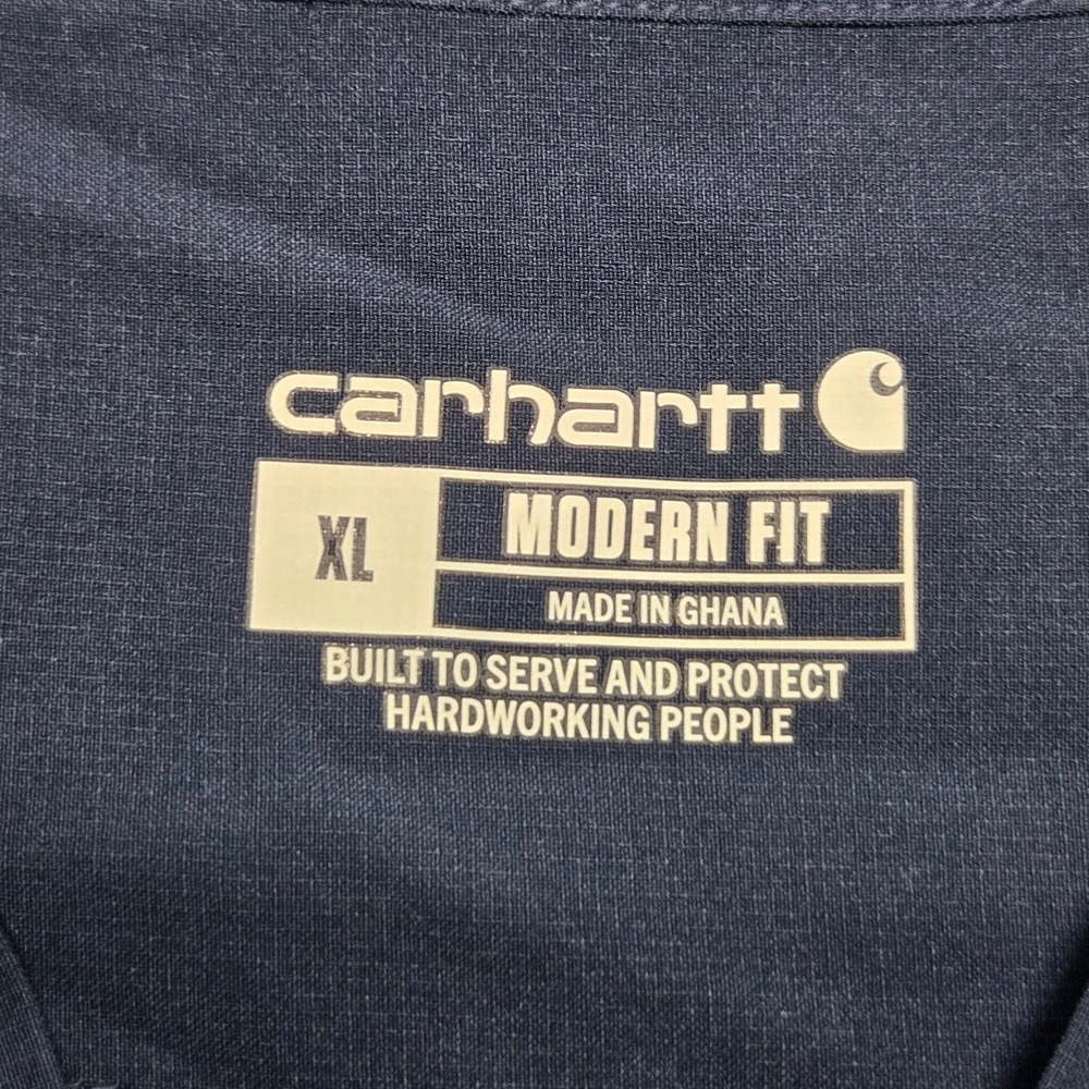 Carhartt Force Cross-Flex Modern Fit Women XL Navy Blue V-Neck Scrub Top C13210 - Picture 2 of 9